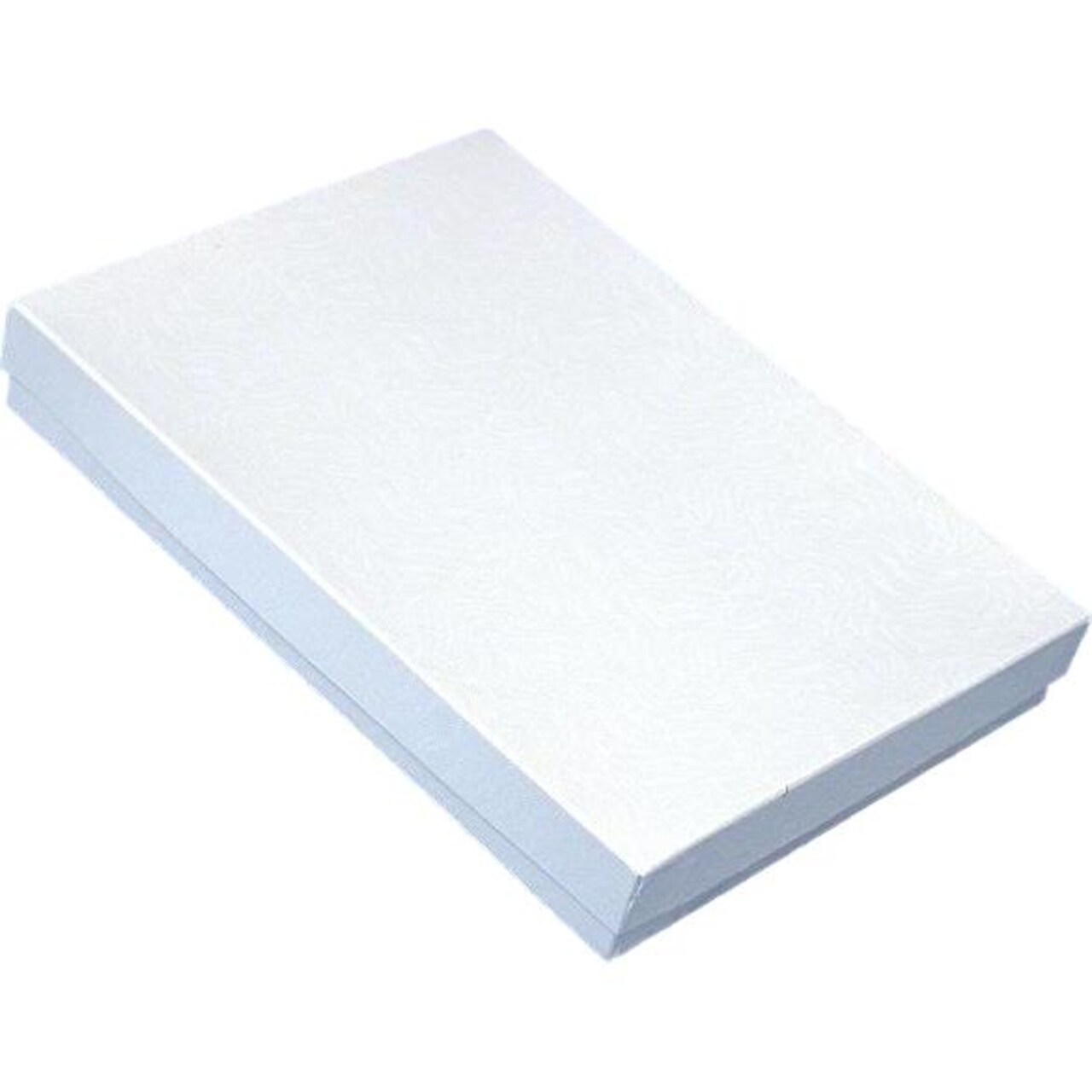 100 White Swirl Cotton Boxes Necklace Jewelry Gift Box Displays 7 1/8"